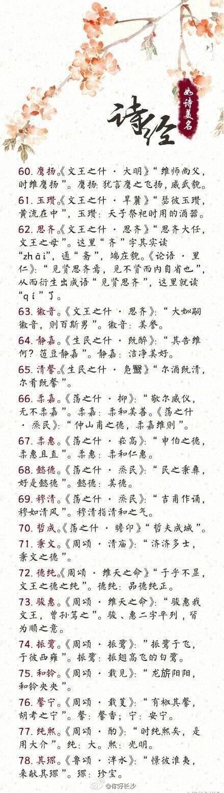 楚辭起名,詩經(jīng)楚辭取名